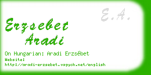 erzsebet aradi business card